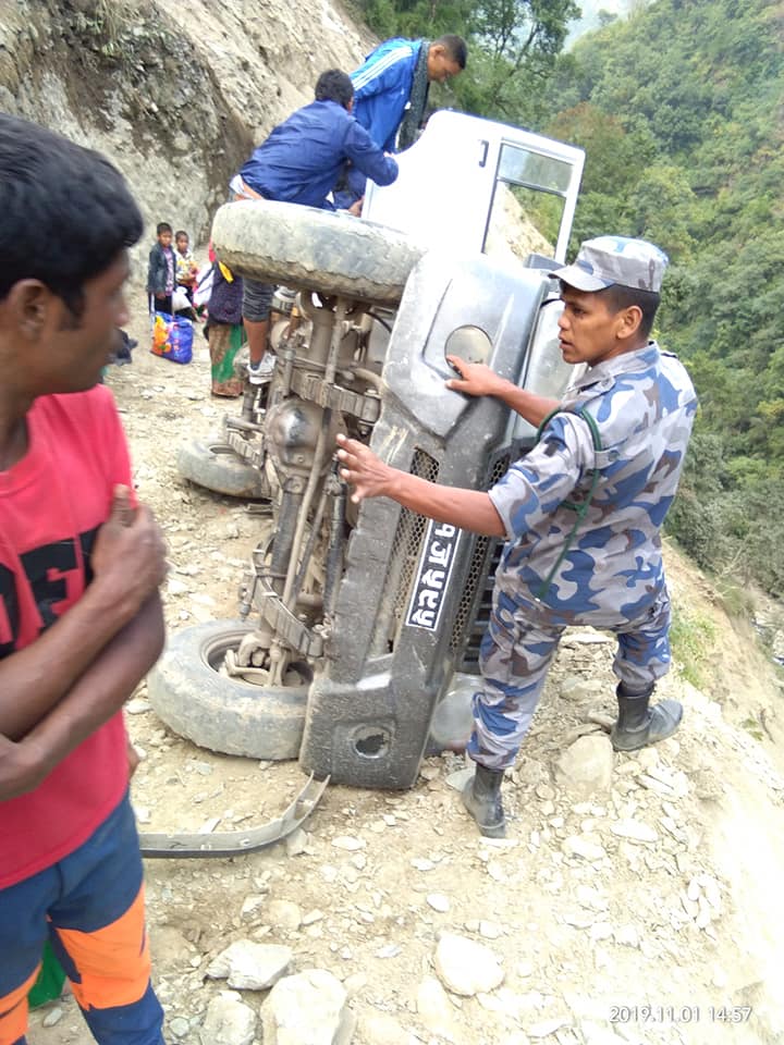 म्याग्दी रुममा जीप दुर्घटनामा दुई जनाको मृत्यु