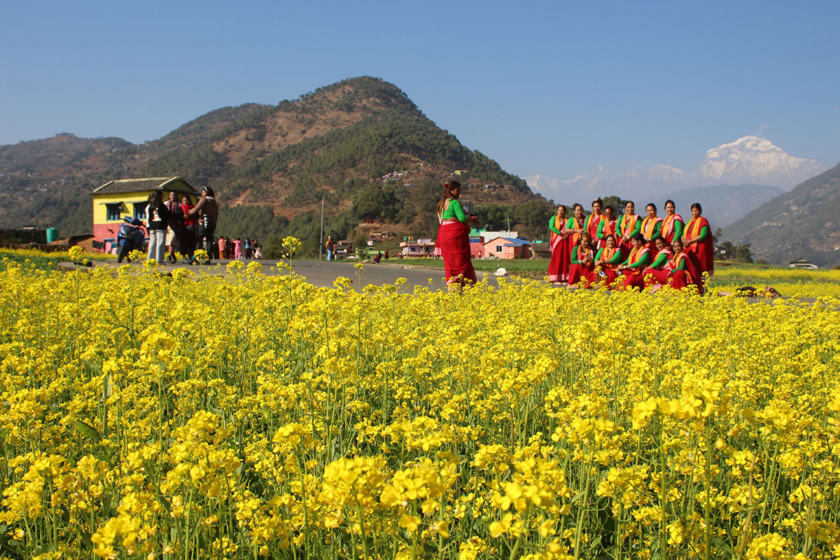 फाेटाे, भिडियाे र टिकटक खिच्न रत्नेचौरमा भीड