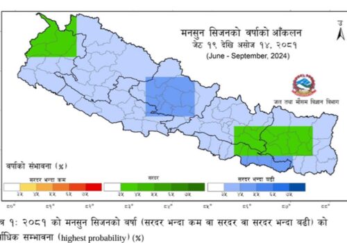 मनसुनमा सरदर भन्दा बढी वर्षा हुने, तापक्रम पनी बढ्ने